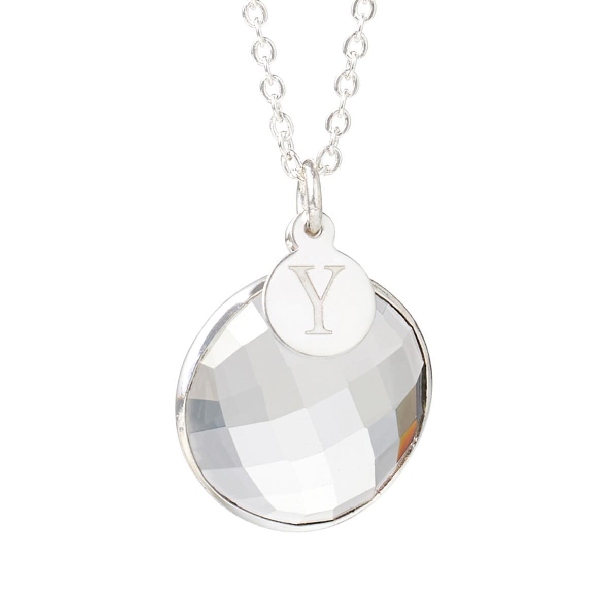 Herkimer Mines "Diamond" Quartz Initial "Y" Drop Necklace, 18"