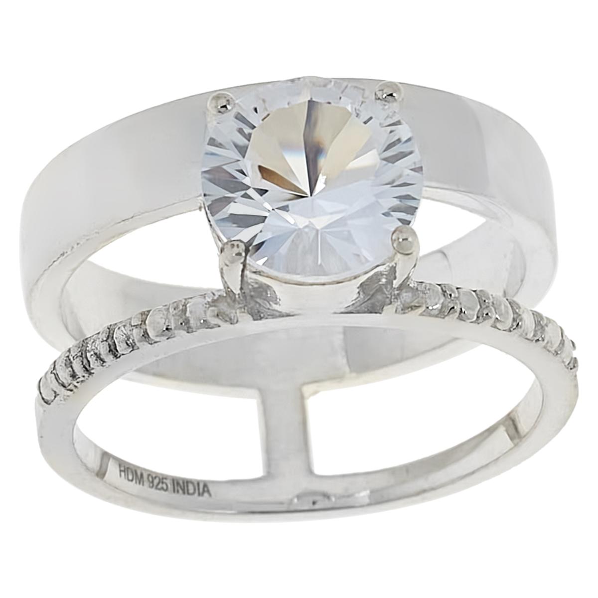 Herkimer Mines Sterling Silver Double Round-cut Solitaire Ring, Size 10