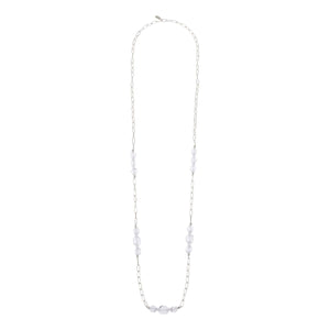 Herkimer Mines Sterling Silver "Diamond" Quartz  Spiral Station Necklace, 30"