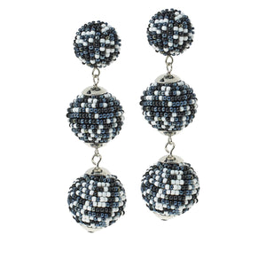 R.J. Graziano “Social Style” Seed Bead Ball Drop Earrings – Black