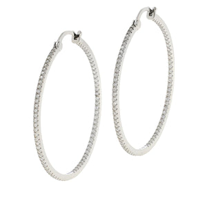Absolute Sterling Silver Inside-Outside Thin Hoop Earrings