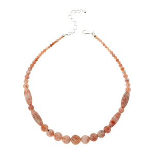 Jay King Sterling Silver Tanzanian Sunstone Beaded Necklace, 18"