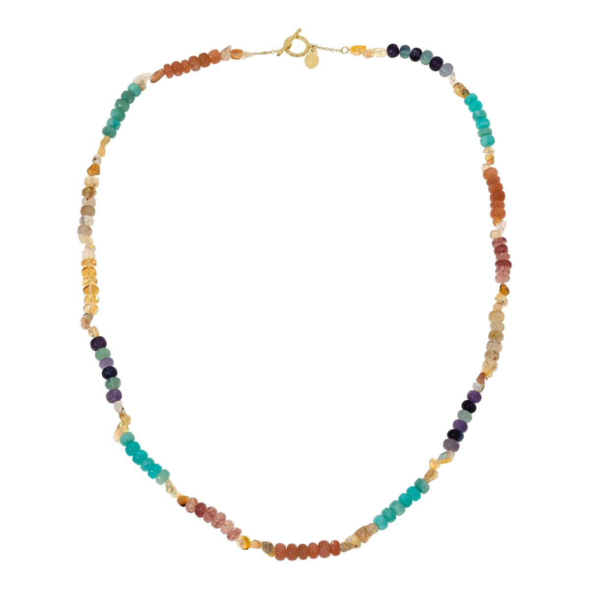 Rarities Sterling Silver Goldclad Multigemstone Beaded Necklace, 30"