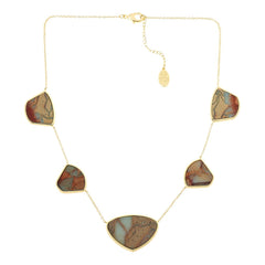 Connie Craig Carroll Jewelry Miller 5-Stone Green Jasper Station Necklace, 18"