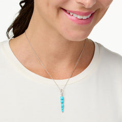 Colleen Lopez Sterling Silver Turquoise & White Zircon Enhancer Pendant Necklace, 18"