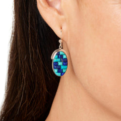 Jay King Sterling Silver Turquoise Royal Blue & Lapis Lazuli Drop Earrings.