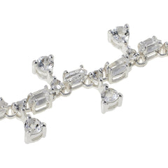 Herkimer Mines Silvertone Quartz Drop Tennis Bracelet, 7-1/4"