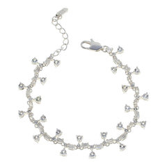 Herkimer Mines Silvertone Quartz Drop Tennis Bracelet, 7-1/4"