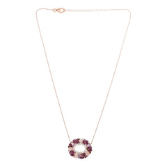 Colleen Lopez Sterling Silver Roseclad Pink Oval Multigem Pendant Necklace, 18"