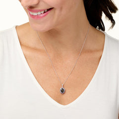 Colleen Lopez Sterling Silver Black Star Sapphire Pendant Necklace, 18"