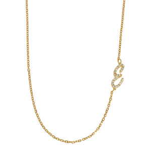Absolute x Katharine McPhee Sterling Silver Goldclad Cursive Initial "E" Necklace,  20"