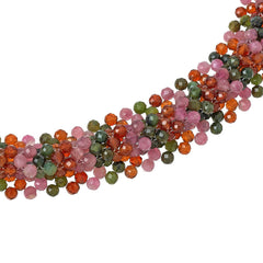 Jay King Sterling Silver Pink, Orange, and Green Multi-gemstone Woven Necklace, 18"
