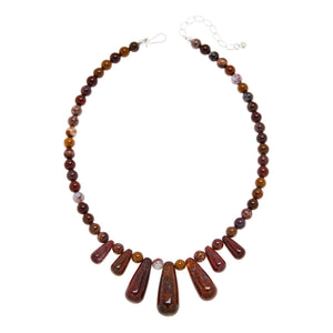 Jay King Sterling Silver Multicolor Andorra Moss Agate Necklace, 18"