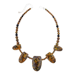 Jay King Sterling Silver Black Chalcedony & Flower Calcite Reversible Necklace, 18"