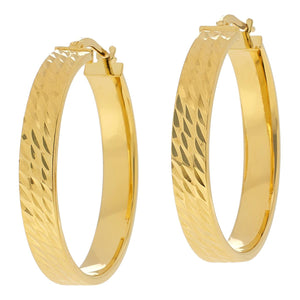 Bellezza Bronze Round Textured Hoop Earrings  11/4"