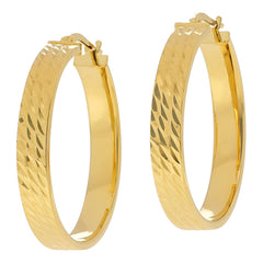 Bellezza Bronze Round Textured Hoop Earrings  11/4"