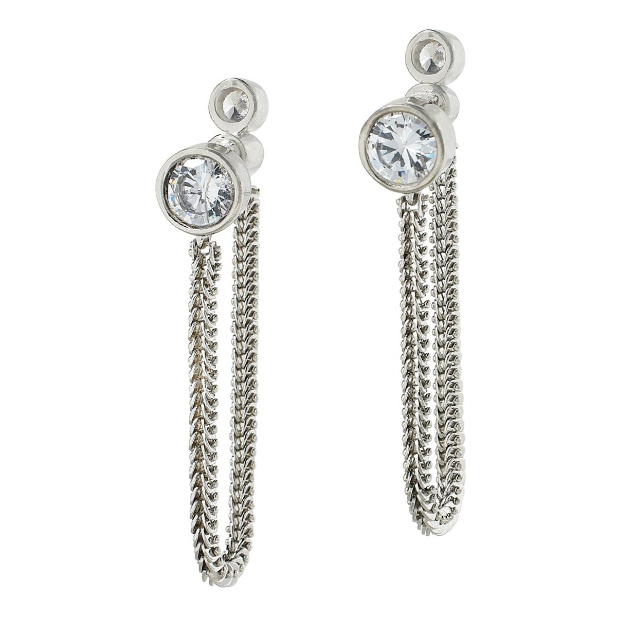 Absolute X Katherine McPhee Sterling Silver Imperial Rope Drop Earrings.