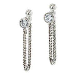 Absolute X Katherine McPhee Sterling Silver Imperial Rope Drop Earrings.