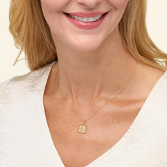 Colleen Lopez Sterling Silver 1/6ctw Diamond Pavé Hamsa Diamond Pendant Necklace,