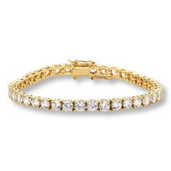 Absolute Sterling Silver Goldclad Magic Magnet Clasp Round-shape Line Bracelet, 7-3/4"