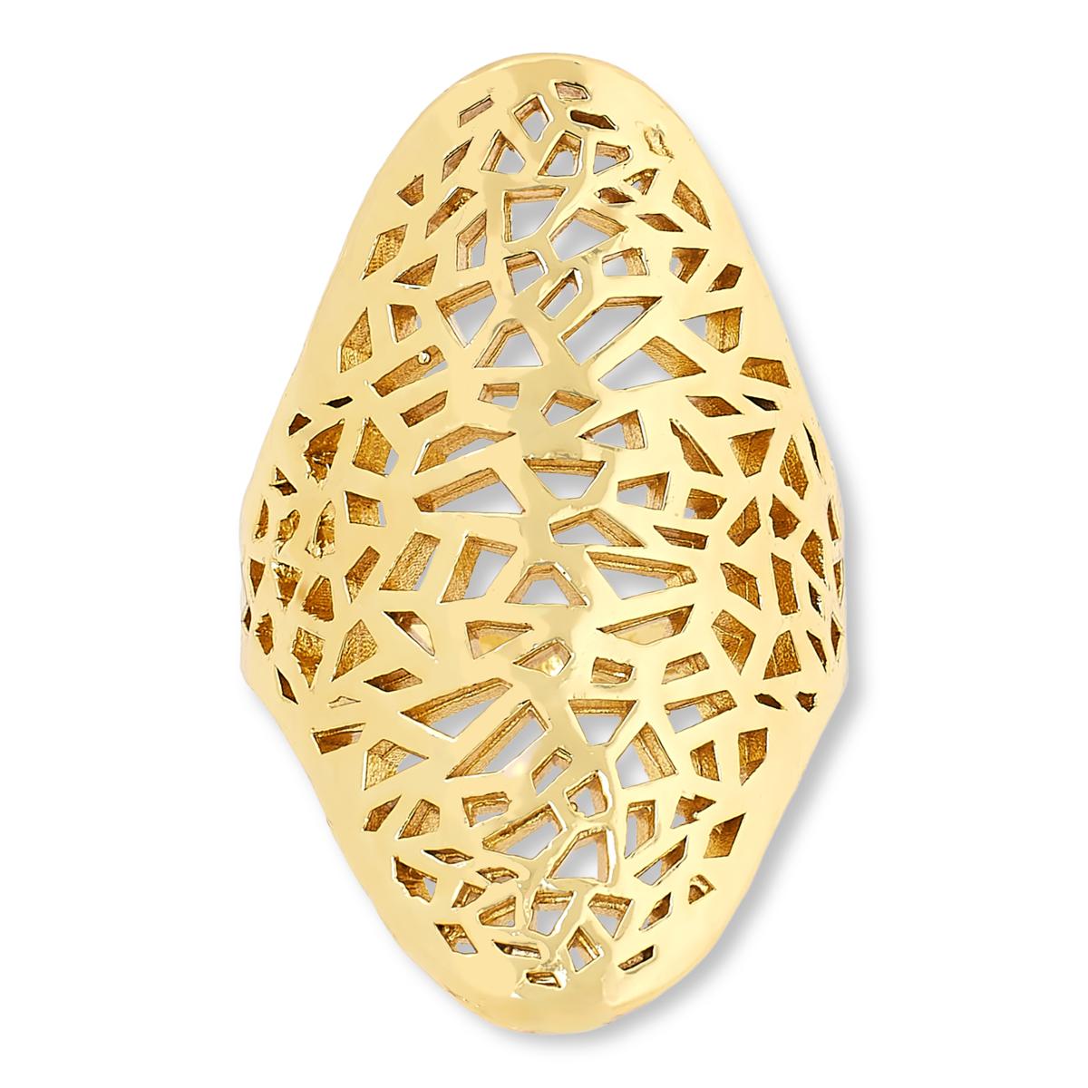 Bellezza Bronze Hammered Openwork Knuckle Ring, Size 5