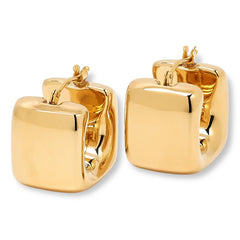 Bellezza Bronze Polished Square Huggie Earrings,