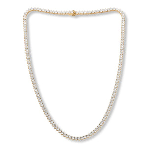 Absolute Sterling Silver Goldclad Cubic Zirconia Tennis Necklace, 24"