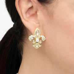 Heidi Daus Winter Heart Drop Necklace & Omega Stud Earrings Set