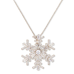 Absolute Sterling Silver Snowflake Pin/Pendant Necklace, 18"