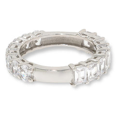 Absolute Sterling Silver 1/2 & 1/2 Comfort Band Eternity Ring, Size 9