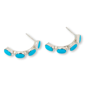Jay King Sterling Silver Sleeping Beauty Turquoise Half-Hoop Earrings