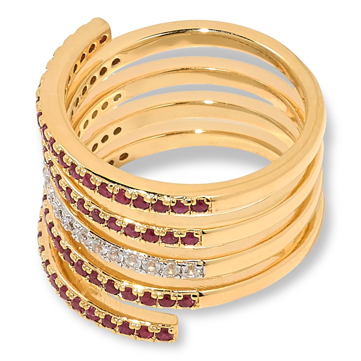 Colleen Lopez Sterling Silver Goldclad Pink Sapphire Wrap Ring, Size 7