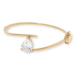Absolute Sterling Silver Goldclad 11.27ct Pear-cut Bypass Bangle Bracelet, 7-1/4"