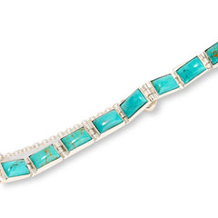 Jay King Sterling Silver Chilean Turquoise Line Bracelet with Magnetic Clasp