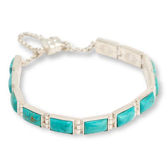 Jay King Sterling Silver Chilean Turquoise Line Bracelet with Magnetic Clasp