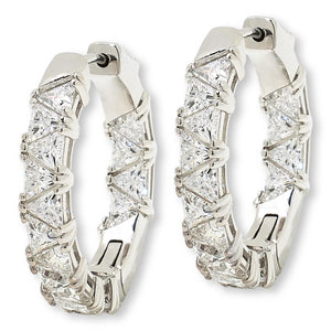 Absolute Sterling Silver Trilliant Cut 3/4" Inside-Outside Hoop Earrings