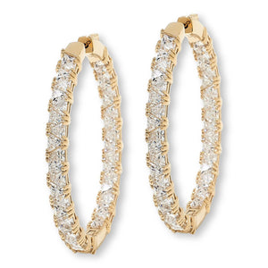 Absolute Sterling Silver Trilliant Inside-Outside Hoop Earrings, 1-1/2"