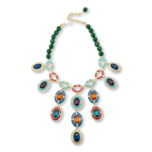 Heidi Daus "Rule the Runway" Crystal & Enamel Bib Necklace, 17"