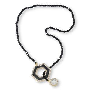 Heidi Daus Black "Hex Appeal" Crystal-Accented Beaded Lariat Necklace