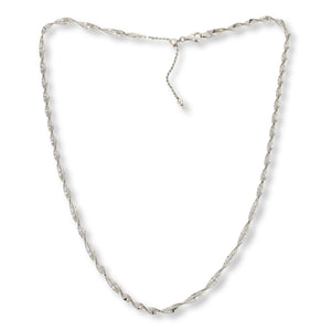 Fiorenza Sterling Silver Twisted Herringbone Adjustable Chain Necklace,  20"