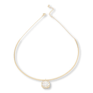 Absolute Sterling Silver Goldclad 7.25ct Emerald Cut Drop Collar Necklace, 16"
