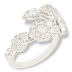 Absolute Sterling Silver 2.50ctw Pear-Shaped Halo Bypass Ring, Size 8
