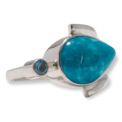 Jay King Sterling Silver Sonoran Turquoise & Blue Topaz Ring, Size 6