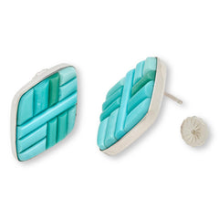 Jay King Sterling Silver Campitos Turquoise Inlay Doublet Earrings