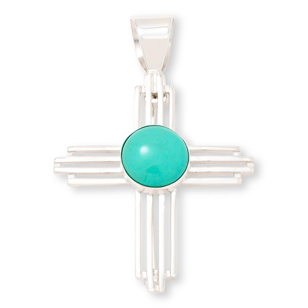 Jay King Gallery Collection Baja Turquoise Cross Pin-Pendant