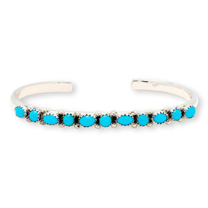 Chaco Canyon Sterling Silver Sleeping Beauty Turquoise Cuff, 6"