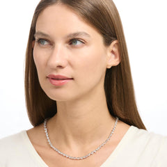 Absolute Sterling Silver 42.03ctw Multi-shaped Stone Line Necklace