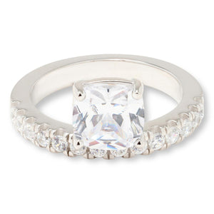 Absolute Sterling Silver 5.84ctw Cushion Cut Floating Ring, Size 5