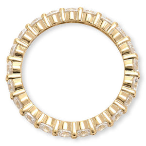 Absolute Sterling Silver Goldclad  3mm Round Eternity Ring, Size 8
