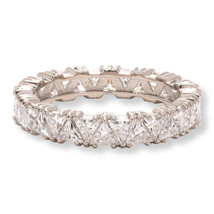 Absolute Sterling Silver 3mm Triangle Eternity Ring, Size 7